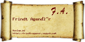 Frindt Agenór névjegykártya